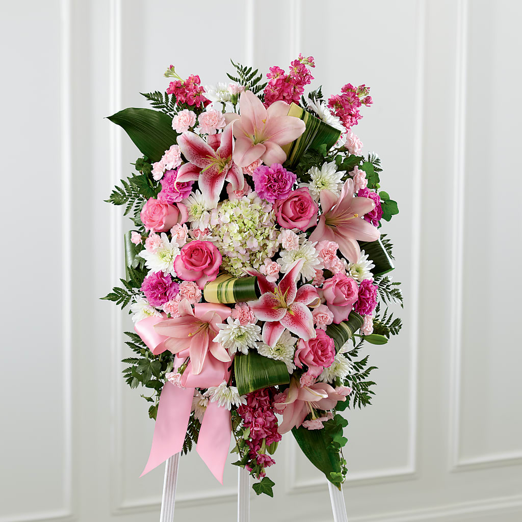 Comforting Standing Spray – KRISTINA'S BASKETS AND BOUQUETS, Smithfield NC