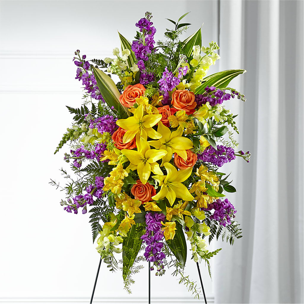 Thoughtful Prayers Standing Spray – KRISTINA'S BASKETS AND BOUQUETS, Smithfield NC