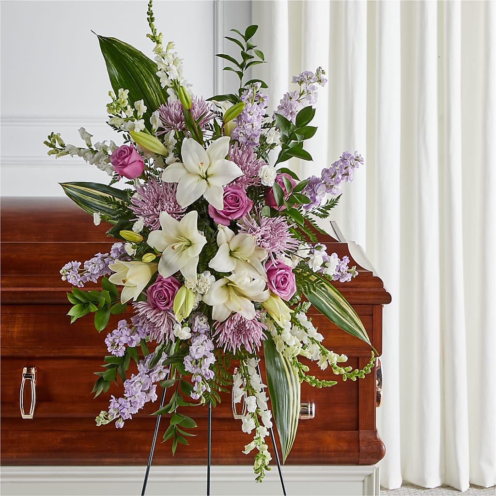 Grateful Hearts Standing Spray – KRISTINA'S BASKETS AND BOUQUETS, Smithfield NC