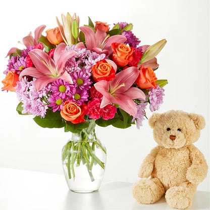 One and Only Bouquet and Bear Bundle – KRISTINA'S BASKETS AND BOUQUETS, Smithfield NC
