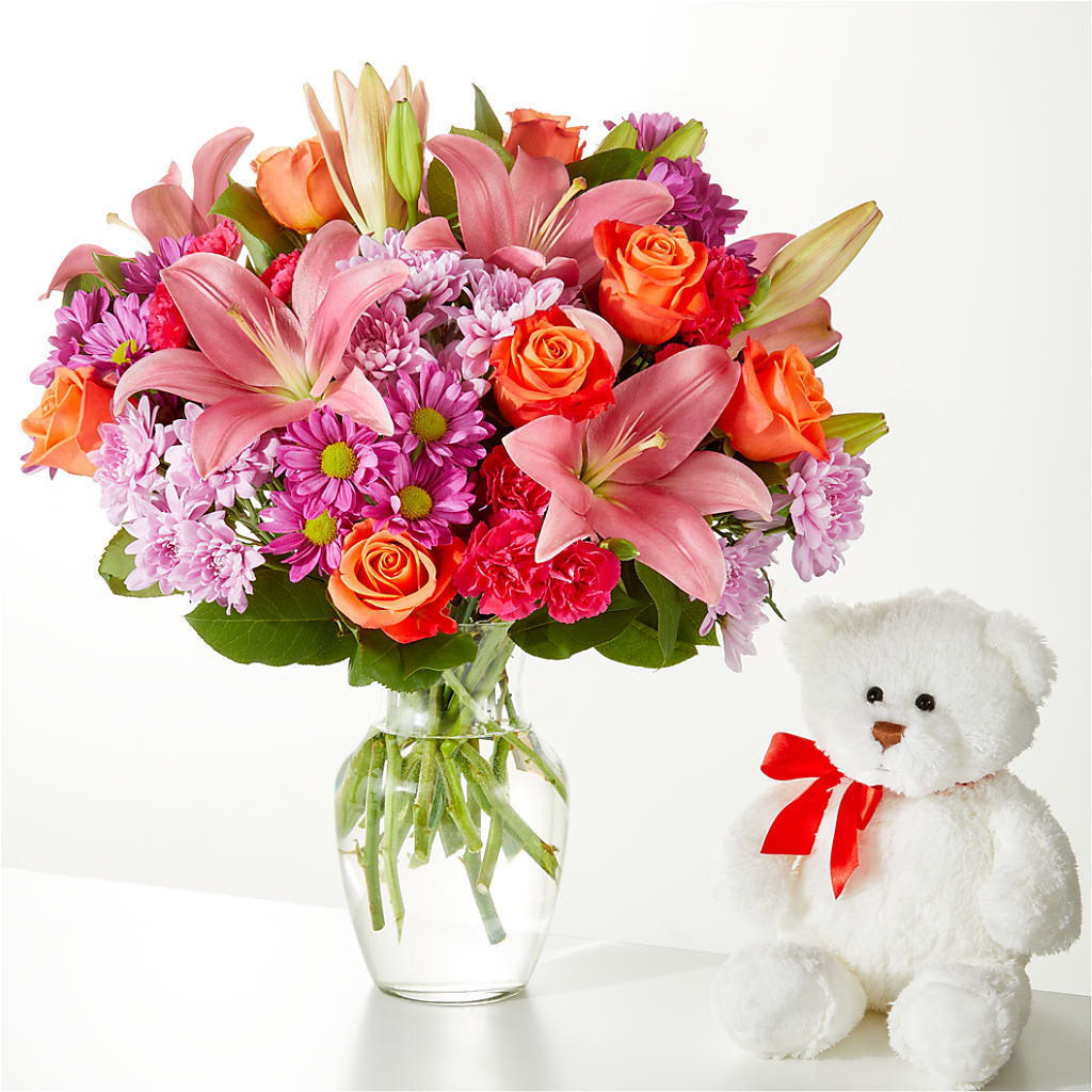 One and Only Bouquet and Bear Bundle – KRISTINA'S BASKETS AND BOUQUETS, Smithfield NC