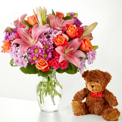 One and Only Bouquet and Bear Bundle – KRISTINA'S BASKETS AND BOUQUETS, Smithfield NC