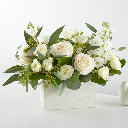 Fresh Linen Box Bouquet – KRISTINA'S BASKETS AND BOUQUETS, Smithfield NC