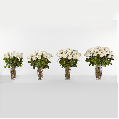 Long Stem White Rose Bouquet – KRISTINA'S BASKETS AND BOUQUETS, Smithfield NC