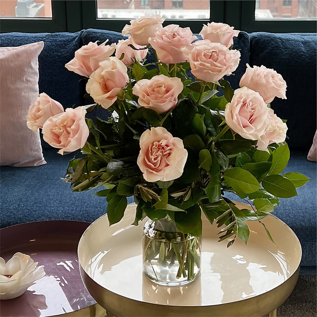 Long Stem Pink Rose Bouquet – KRISTINA'S BASKETS AND BOUQUETS, Smithfield NC