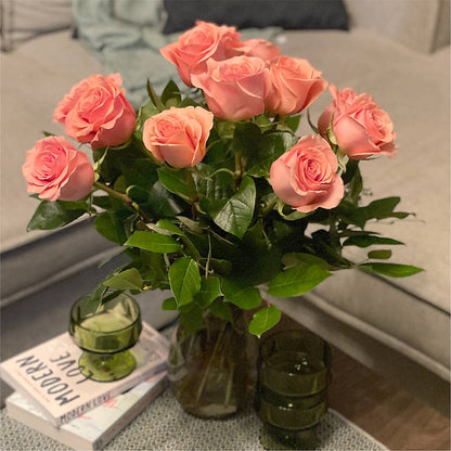 Long Stem Pink Rose Bouquet – KRISTINA'S BASKETS AND BOUQUETS, Smithfield NC